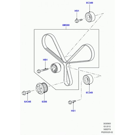 1311306 POLEA LOCA - CORREA ACCIONAMIENTO Land Rover ORIGINAL