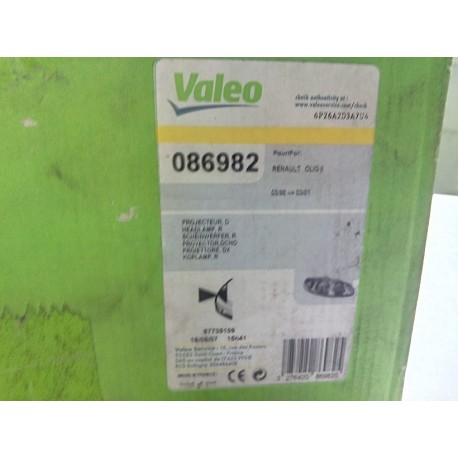 VALEO 086982 HEADLIGHTS RIGHT CLIO 98' 