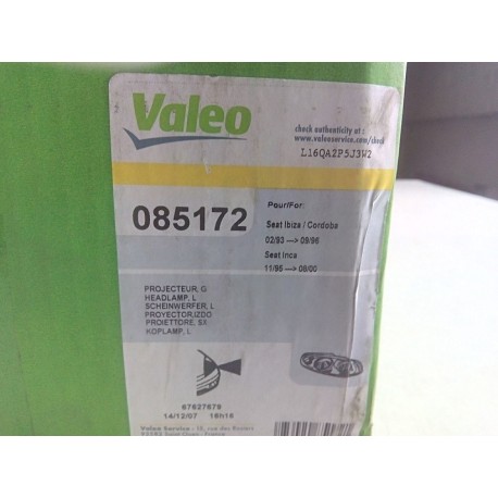 VALEO 085172 FARO IZQ SEAT IBIZA/CORDOBA 93'-96'