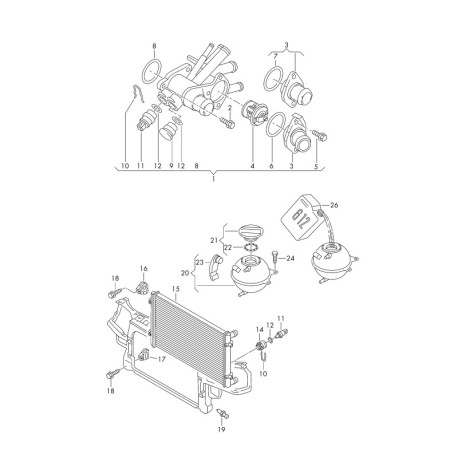 1J0121403B COOLANT EXPANSION TANK GENUINE