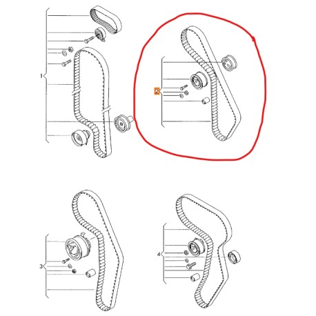 REPAIR KIT FOR TOOTHED BELT WITH TENSIONING ROLLER 036198119C