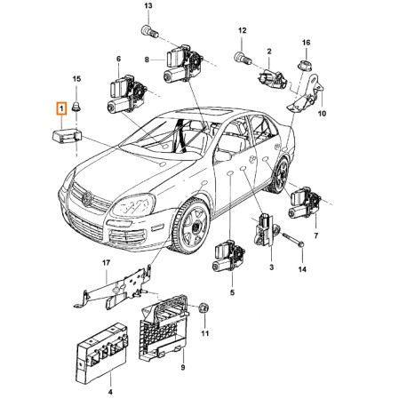 CONTROL UNIT FOR AIRBAG 1K0909605T 02J