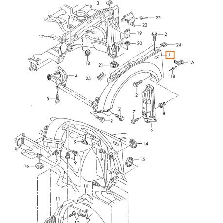 8N0821105 aleta delantera original Audi Coupe/TT ROADSTER