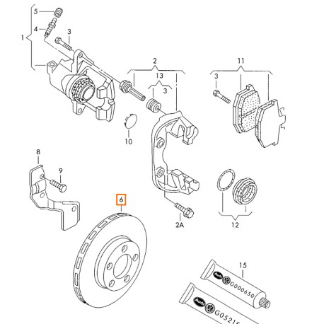 8E0615301P Disque de frein EXEO, Passat, A4 Original