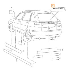 1L0853750C Z16 LABEL AIRBAG GLAS ORIGINEEL