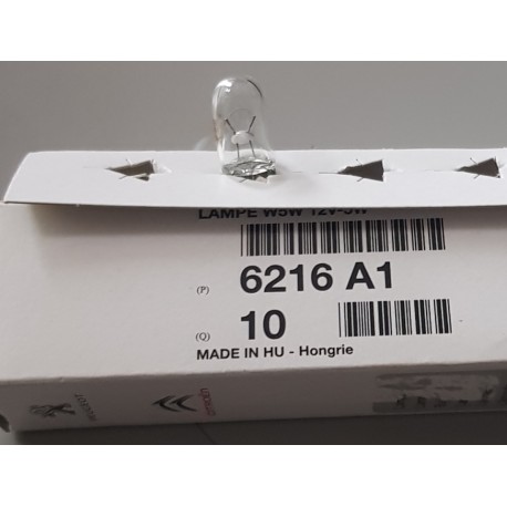 6216a1 lampe d'origine Citroen Peugeot 12V-W5W