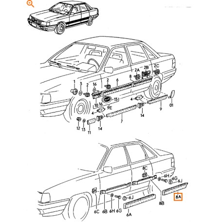 443853964e 01c Moulage de protection Porte arrière