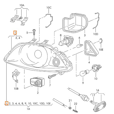 6L1941029B FARO IZQ IBIZA /CORD 6L1941029 ORIGINAL 6L1941751B
