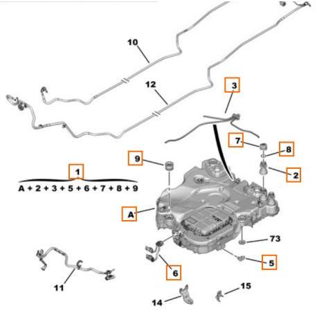 9807475580 Dépôt adblue d'origine Citroen DS 5