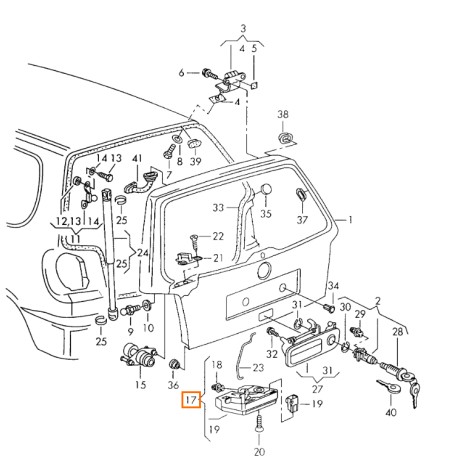 6N0827505 VW Polo/Derby-Verschluss/Vento 95-2000