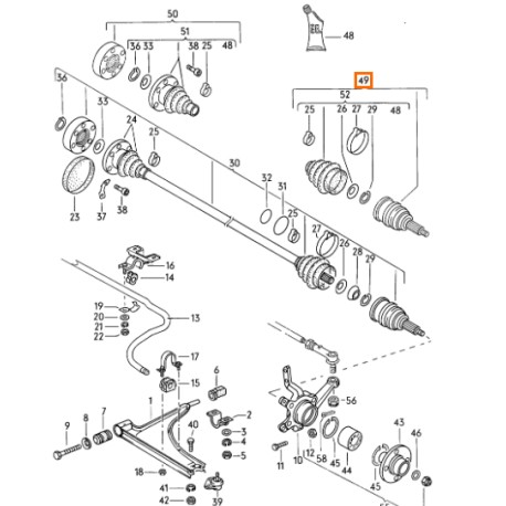 wheel shaft outer 171498099b