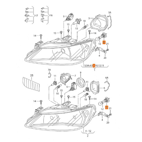 6J0941156 ORIGINAL GELBER LICHT-LAMPENHALTER