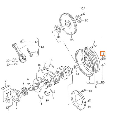 N10013401 tornillo dodecagonal original vag