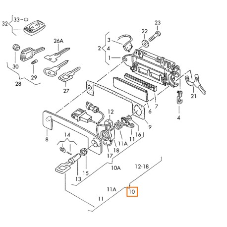 ORIGINAL 4A0837064 cylinder with key AUDI