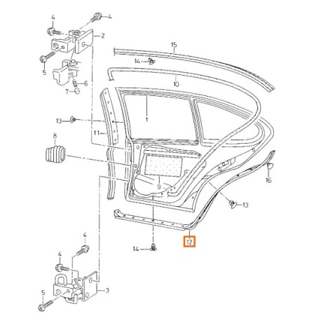ORIGINAL 1M0839697K B41 DOOR RUBBER SEAT TOLEDO/LEON