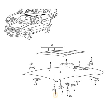 Tetto in tessuto grigio clip ORIGINALE 191867840 8ax